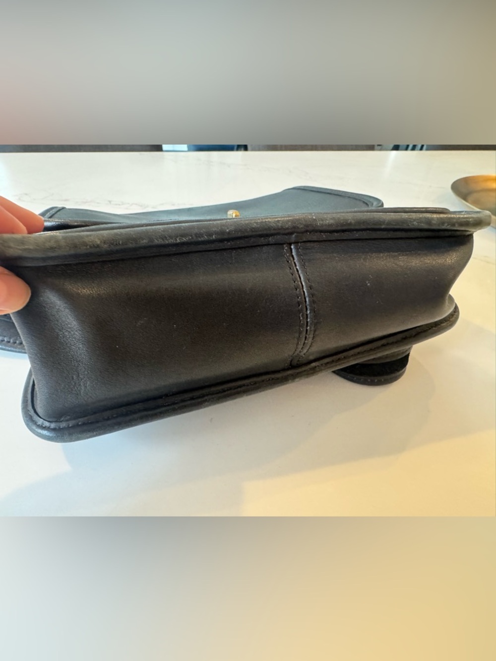 Coach Black Leather Crossbody with Gold Turnlock - Picture 4 of 6